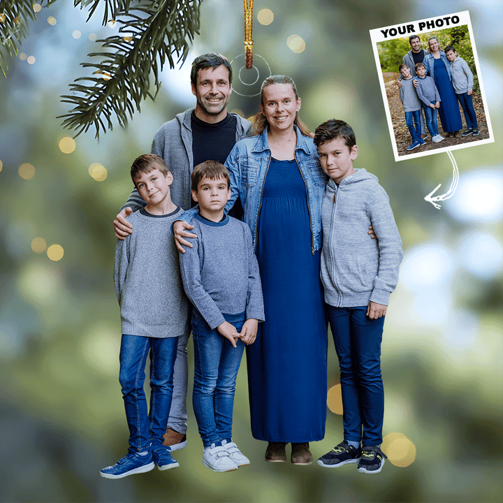 Woodland Walk - Personalized Photo Mica Ornament - Gift For Family, Family Members