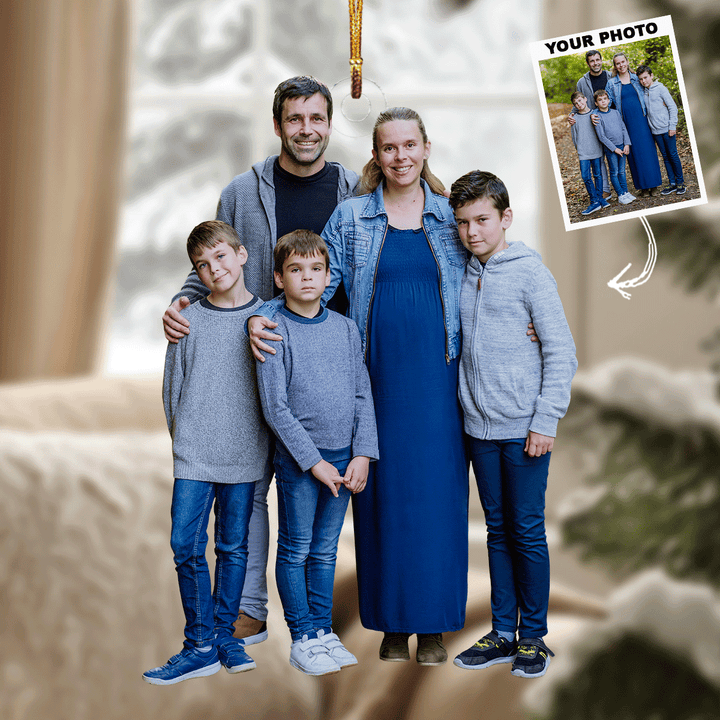 Woodland Walk - Personalized Photo Mica Ornament - Gift For Family, Family Members