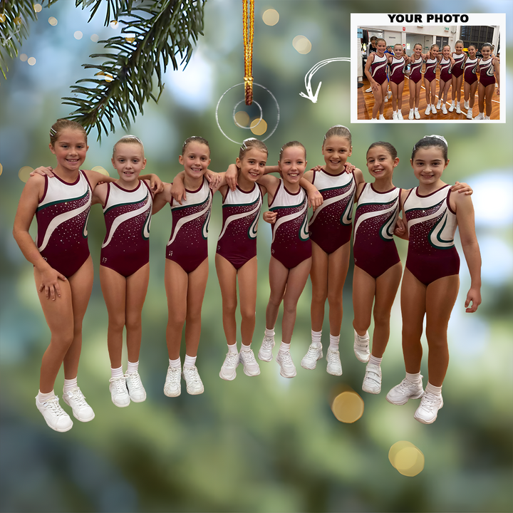 Dream Team Stars - Personalized Photo Mica Ornament - Christmas Gift For Cheerleader, Family Members