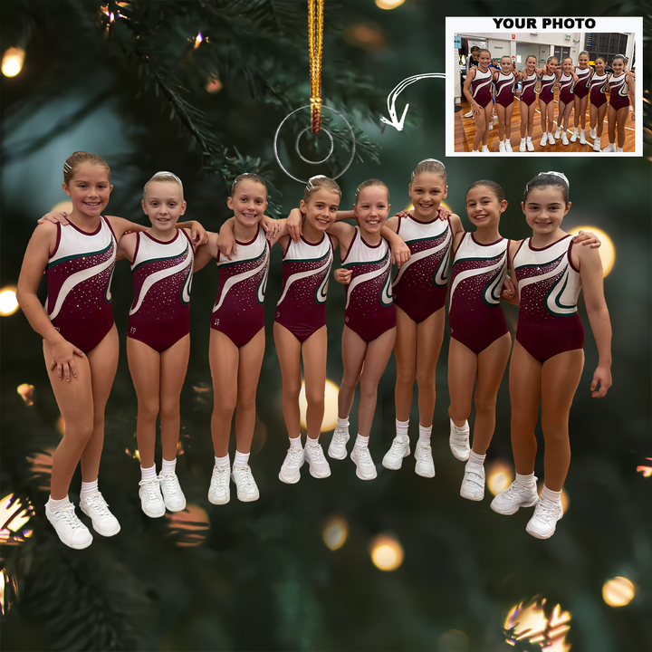 Dream Team Stars - Personalized Photo Mica Ornament - Christmas Gift For Cheerleader, Family Members