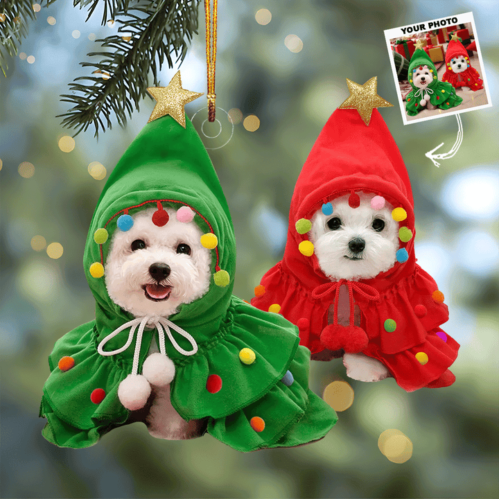Christmas Pawty - Personalized Photo Mica Ornament - Christmas Gift For Dog Owner, Dog Lover