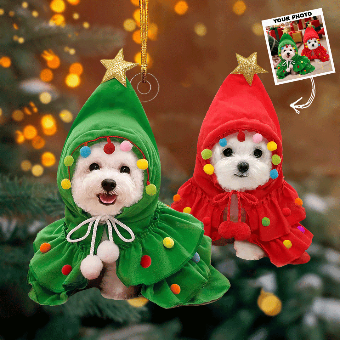 Christmas Pawty - Personalized Photo Mica Ornament - Christmas Gift For Dog Owner, Dog Lover