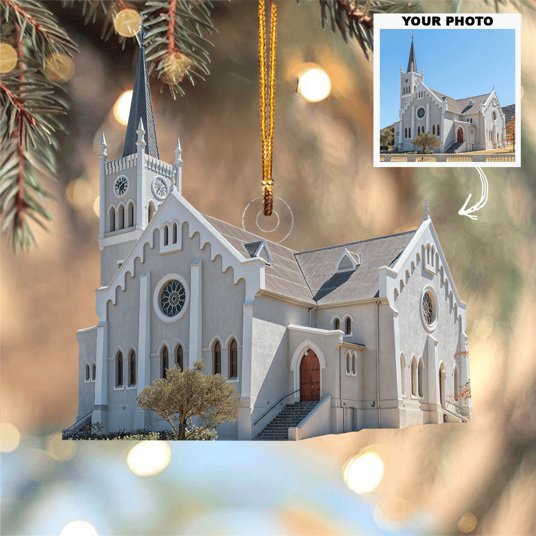 Church Bells - Personalized Photo Mica Ornament - Christmas Gift For Family, Family Members