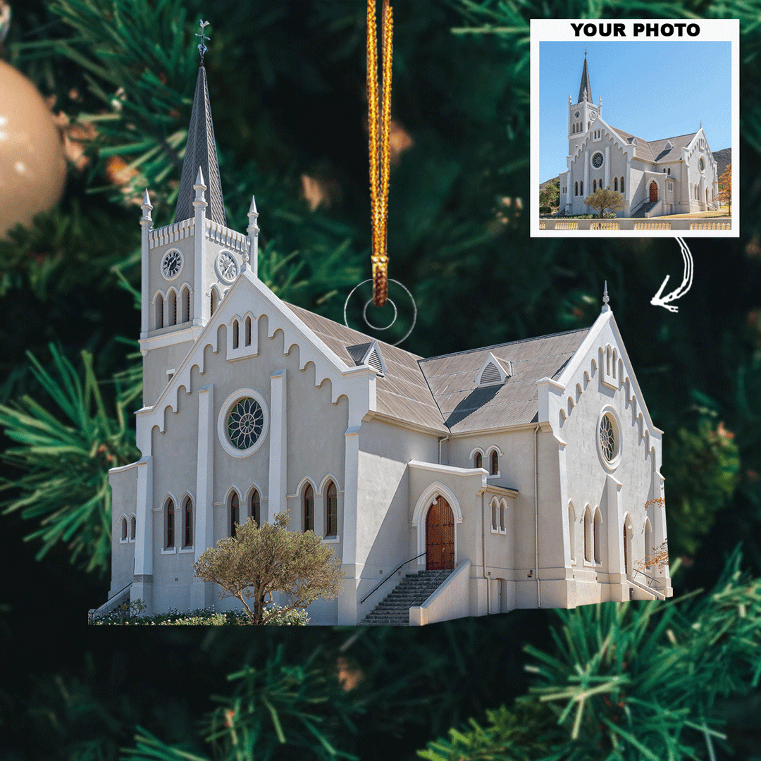 Church Bells - Personalized Photo Mica Ornament - Christmas Gift For Family, Family Members