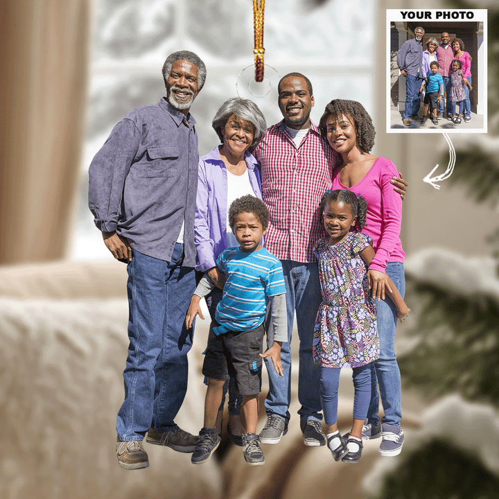 Family Togetherness - Personalized Photo Mica Ornament - Christmas Gift For Family, Family Members