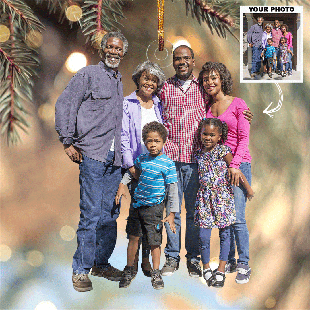 Family Togetherness - Personalized Photo Mica Ornament - Christmas Gift For Family, Family Members