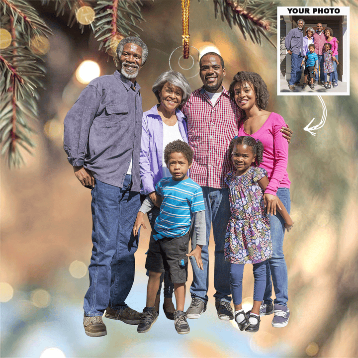Family Togetherness - Personalized Photo Mica Ornament - Christmas Gift For Family, Family Members