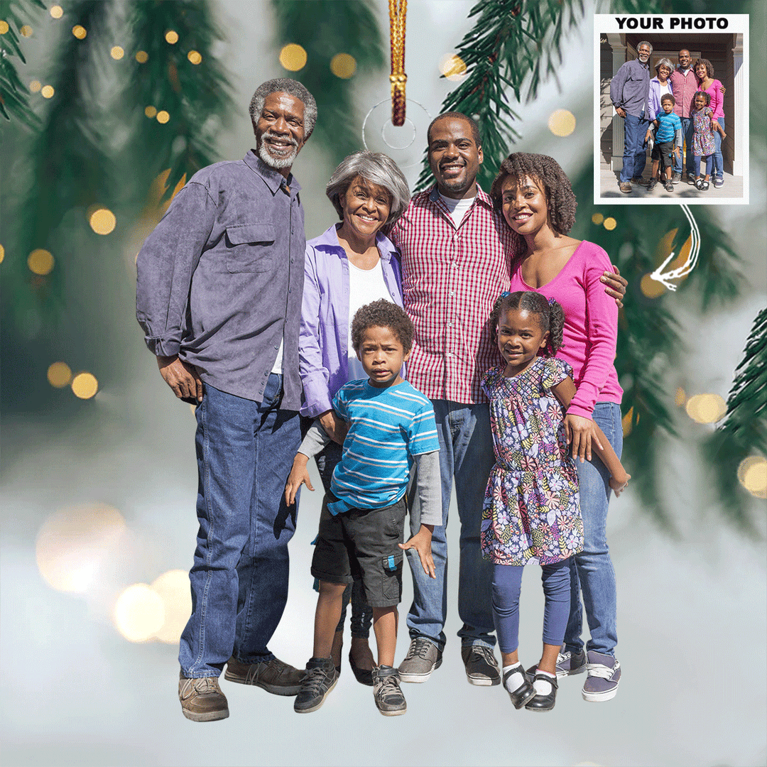 Family Togetherness - Personalized Photo Mica Ornament - Christmas Gift For Family, Family Members