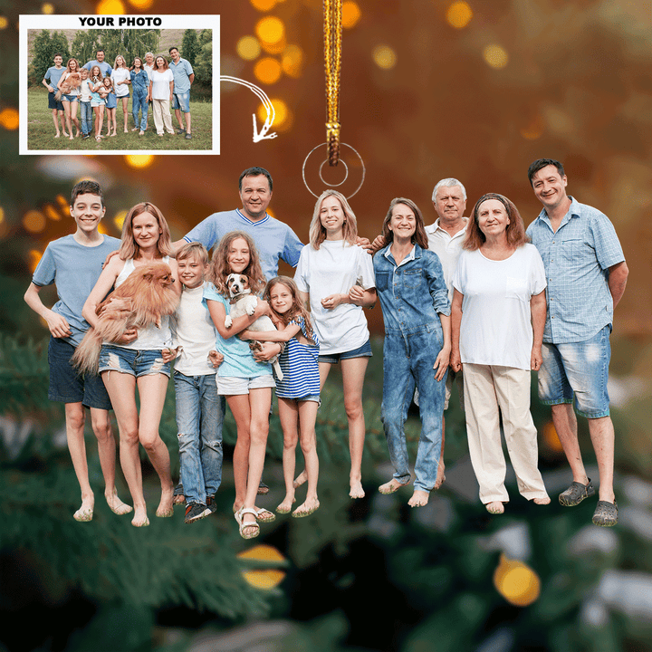 Love Across Generations - Personalized Photo Mica Ornament - Christmas Gift For Family, Family Members