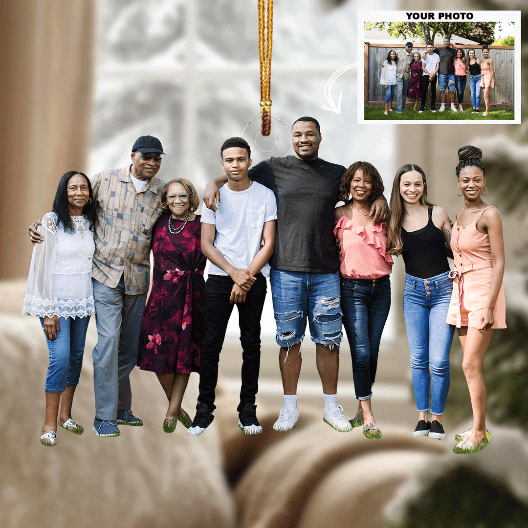 Memorable Moments - Personalized Photo Mica Ornament - Christmas Gift For Family, Family Members