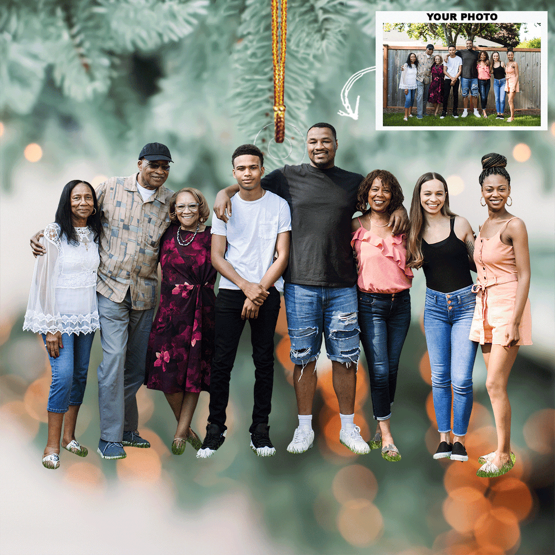 Memorable Moments - Personalized Photo Mica Ornament - Christmas Gift For Family, Family Members