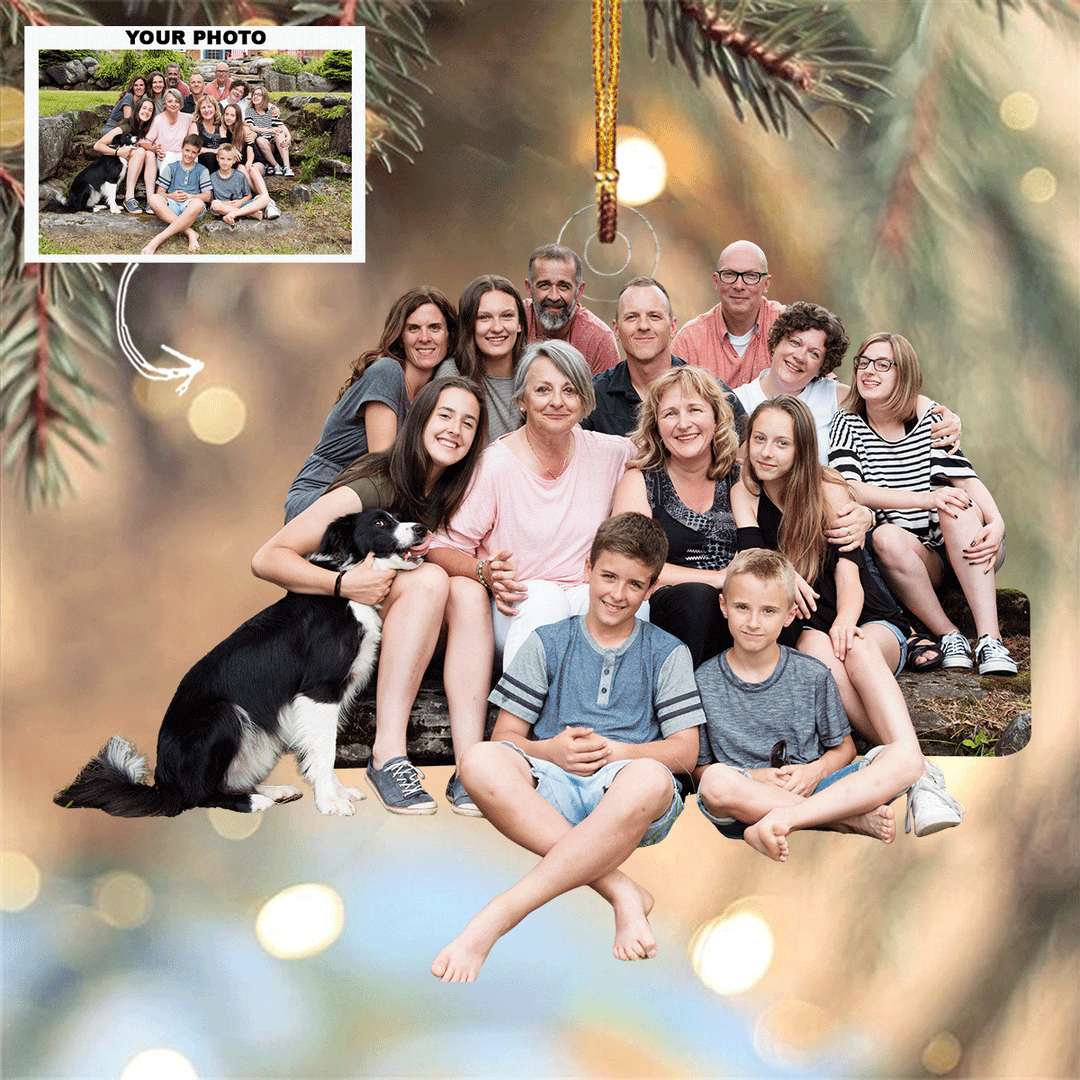 Memories With Loved Ones - Personalized Photo Mica Ornament - Christmas Gift For Family, Family Members