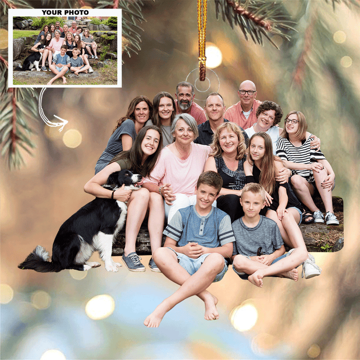 Memories With Loved Ones - Personalized Photo Mica Ornament - Christmas Gift For Family, Family Members
