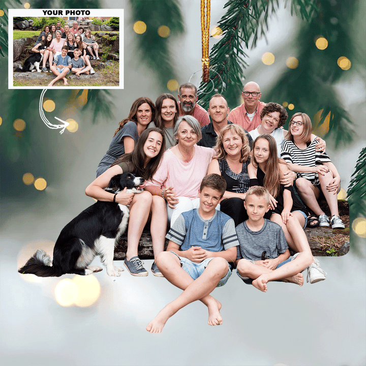 Memories With Loved Ones - Personalized Photo Mica Ornament - Christmas Gift For Family, Family Members
