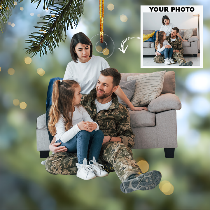 Moments Of Love And Unity - Personalized Photo Mica Ornament - Christmas Gift For Family, Family Members