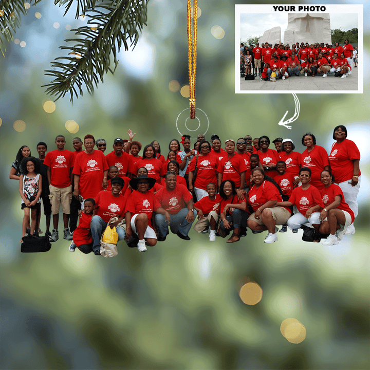 Moments To Cherish - Personalized Photo Mica Ornament - Christmas Gift For Family, Family Members