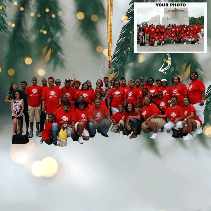 Moments To Cherish - Personalized Photo Mica Ornament - Christmas Gift For Family, Family Members