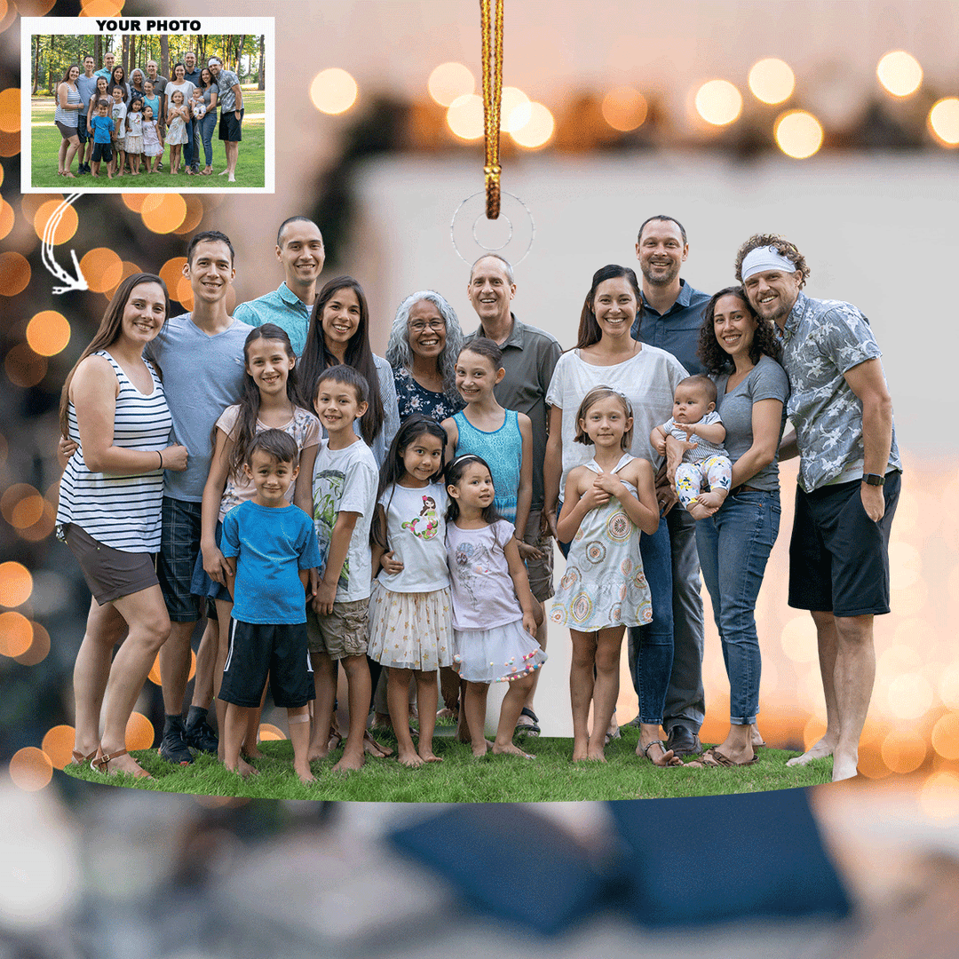 The Joy Of Family Reunions - Personalized Photo Mica Ornament - Christmas Gift For Family, Family Members