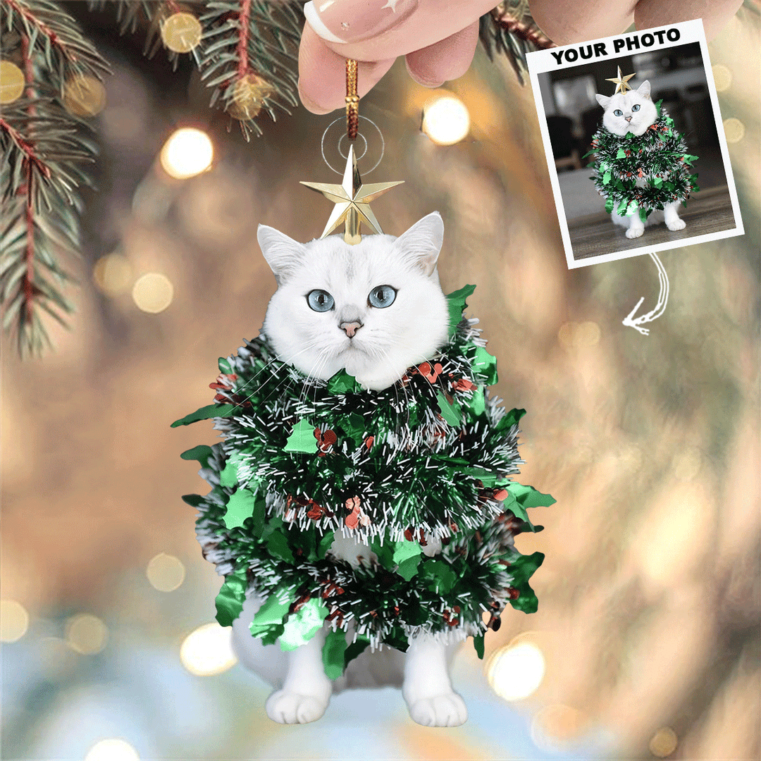 Furry Christmas Cheer - Personalized Photo Mica Ornament - Christmas Gift For Pet Owner, Pet Lover