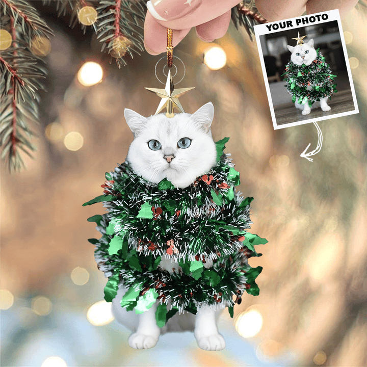 Furry Christmas Cheer - Personalized Photo Mica Ornament - Christmas Gift For Pet Owner, Pet Lover