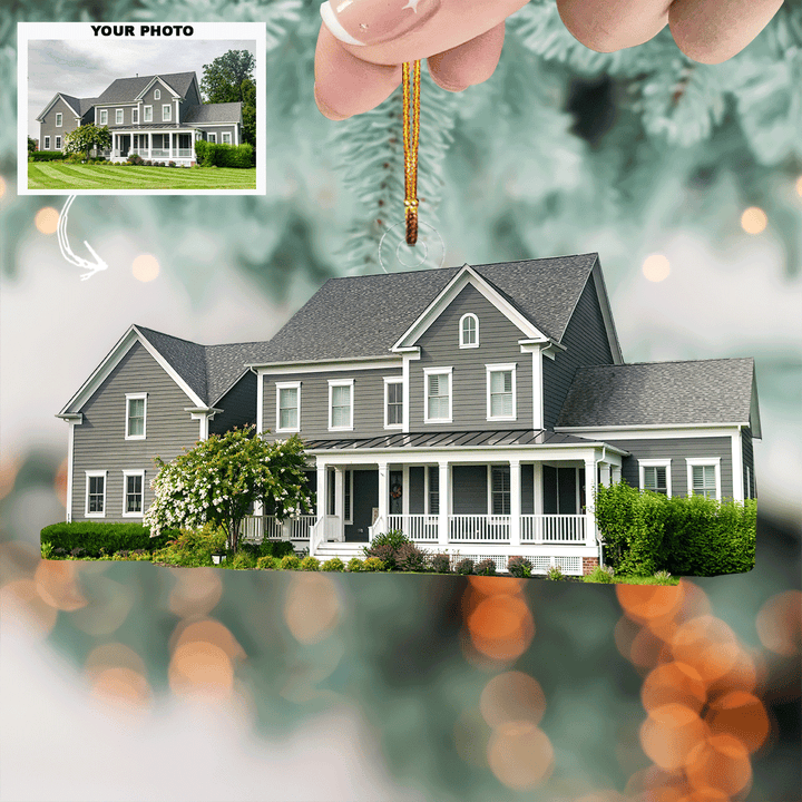 New Home - Personalized Photo Mica Ornament - Christmas Gift For Family Members