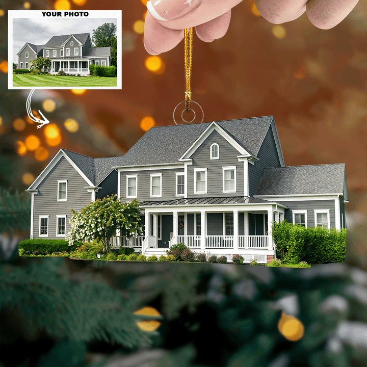New Home - Personalized Photo Mica Ornament - Christmas Gift For Family Members