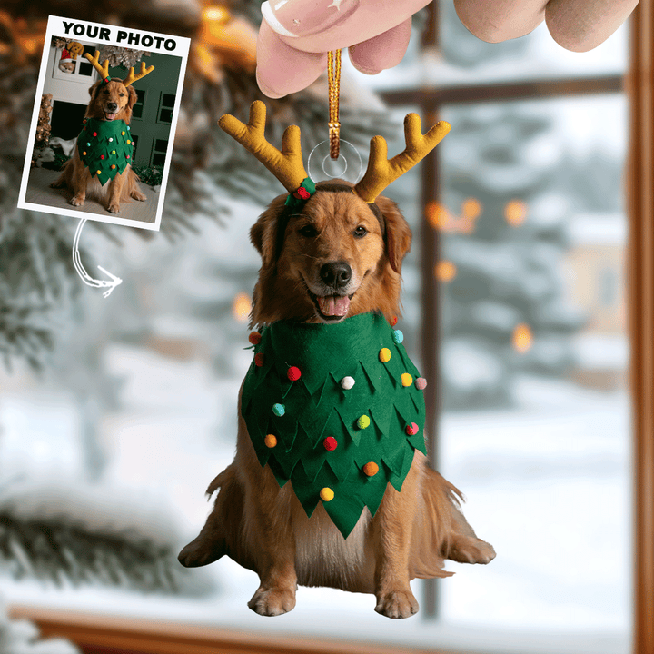 Festive Friends - Personalized Photo Mica Ornament - Christmas Gift For Pet Owner, Pet Lover