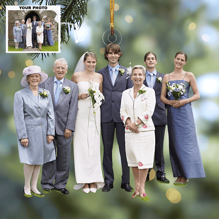 Elegance And Celebration - Personalized Photo Mica Ornament - Christmas Gift For Wedding Couple, Wife, Husband