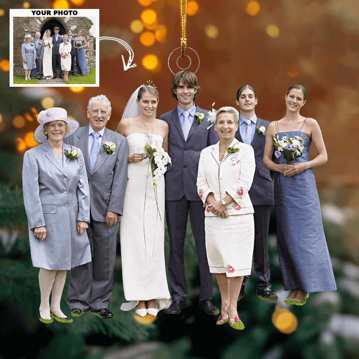 Elegance And Celebration - Personalized Photo Mica Ornament - Christmas Gift For Wedding Couple, Wife, Husband