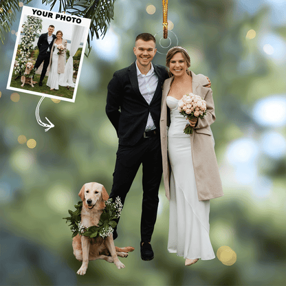 Wedding Moments - Personalized Photo Mica Ornament - Christmas Gift For Wedding Couple, Wife, Husband