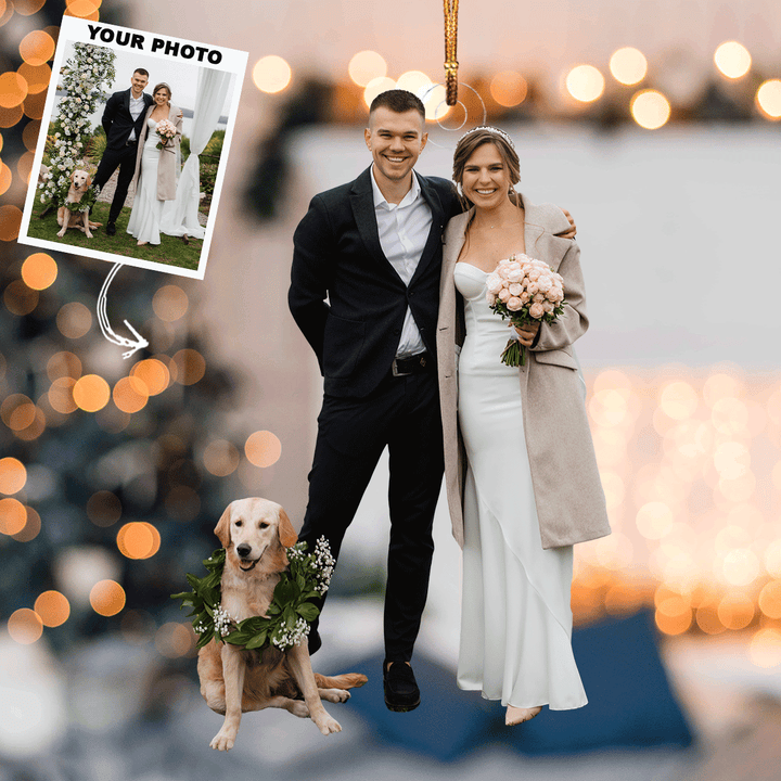 Wedding Moments - Personalized Photo Mica Ornament - Christmas Gift For Wedding Couple, Wife, Husband