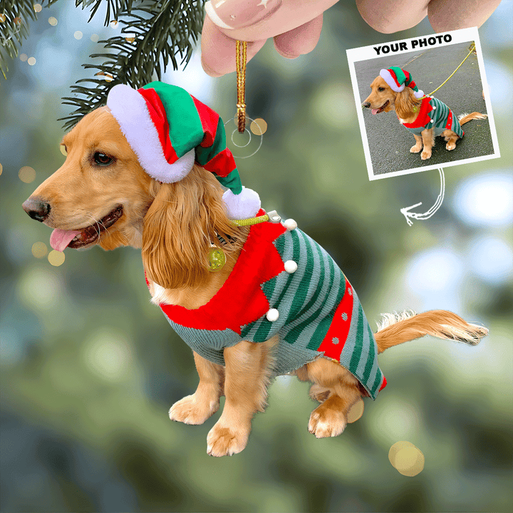 Festive-Furball - Personalized Photo Mica Ornament - Gift For Pet Lovers, Pet Owners, Family Members, Friends