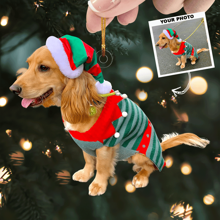 Festive-Furball - Personalized Photo Mica Ornament - Gift For Pet Lovers, Pet Owners, Family Members, Friends