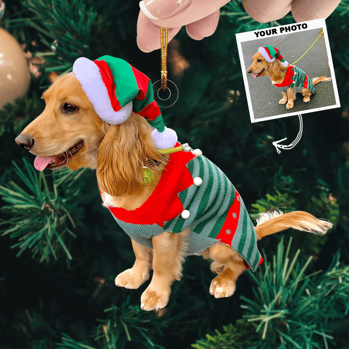Festive-Furball - Personalized Photo Mica Ornament - Gift For Pet Lovers, Pet Owners, Family Members, Friends