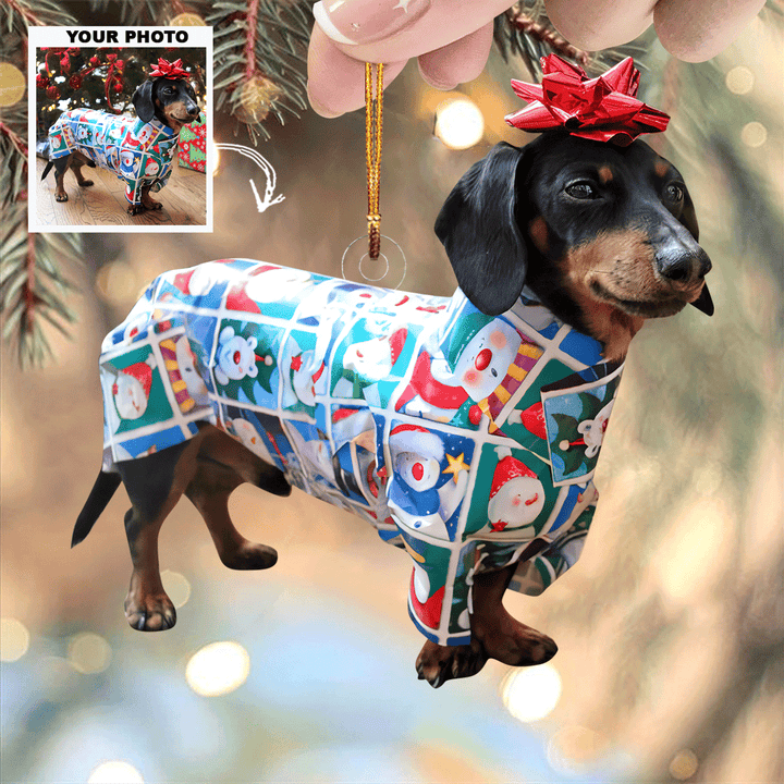 Holly-Woof - Personalized Photo Mica Ornament - Gift For Pet Lovers, Pet Owners, Family Members, Friends