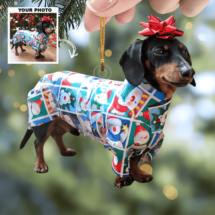 Holly-Woof - Personalized Photo Mica Ornament - Gift For Pet Lovers, Pet Owners, Family Members, Friends