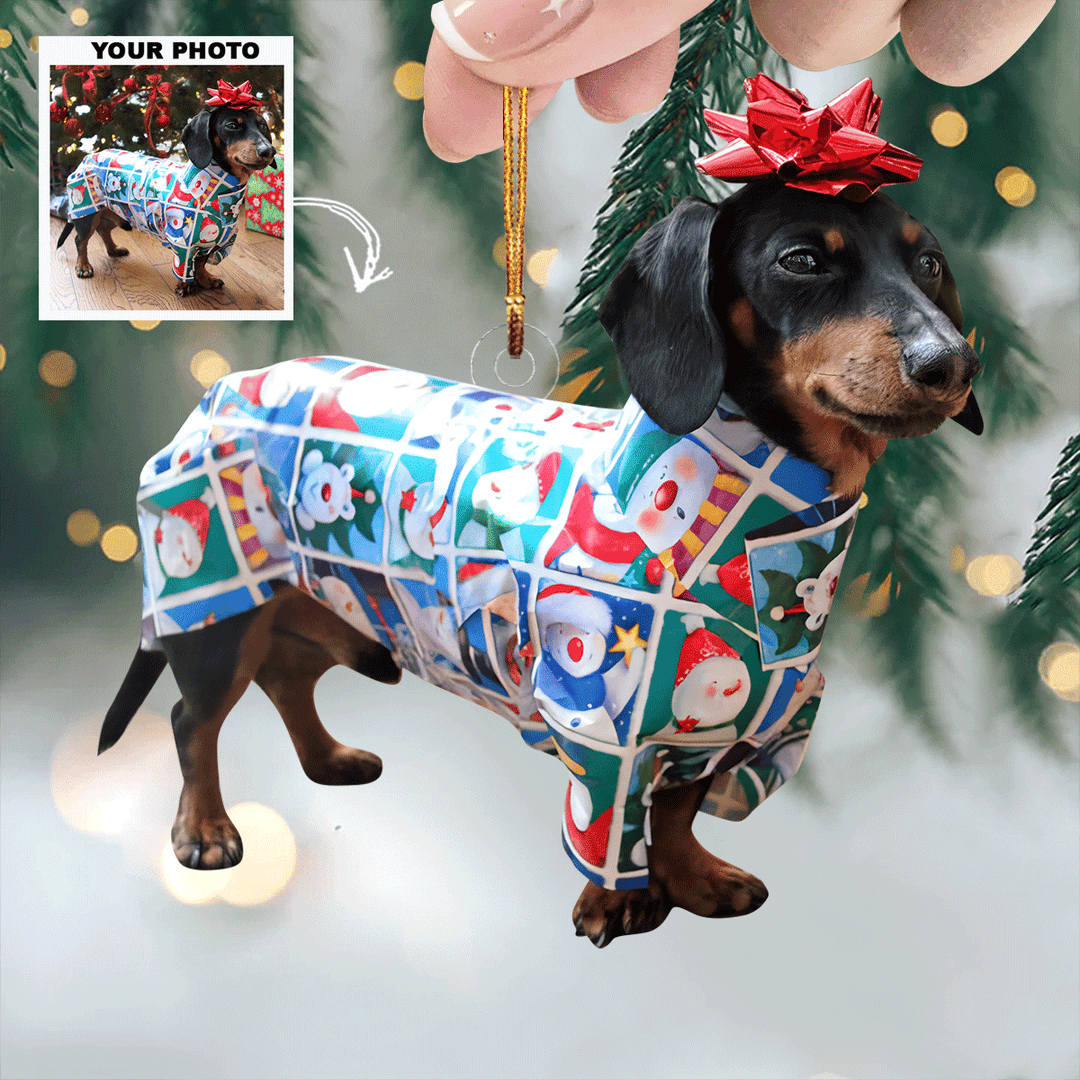 Holly-Woof - Personalized Photo Mica Ornament - Gift For Pet Lovers, Pet Owners, Family Members, Friends