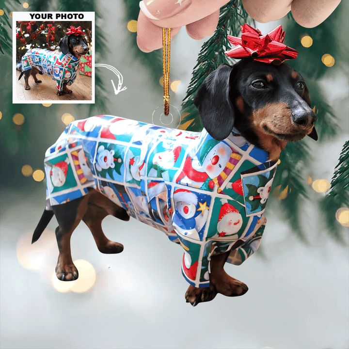 Holly-Woof - Personalized Photo Mica Ornament - Gift For Pet Lovers, Pet Owners, Family Members, Friends