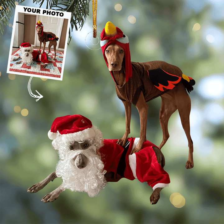 Santas-Little-Helper - Personalized Photo Mica Ornament - Gift For Pet Lovers, Pet Owners, Family Members, Friends