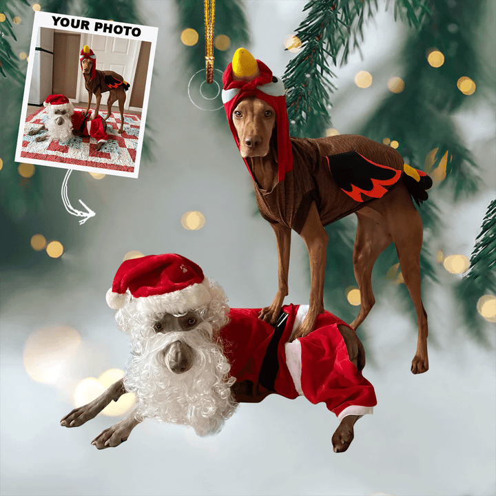 Santas-Little-Helper - Personalized Photo Mica Ornament - Gift For Pet Lovers, Pet Owners, Family Members, Friends