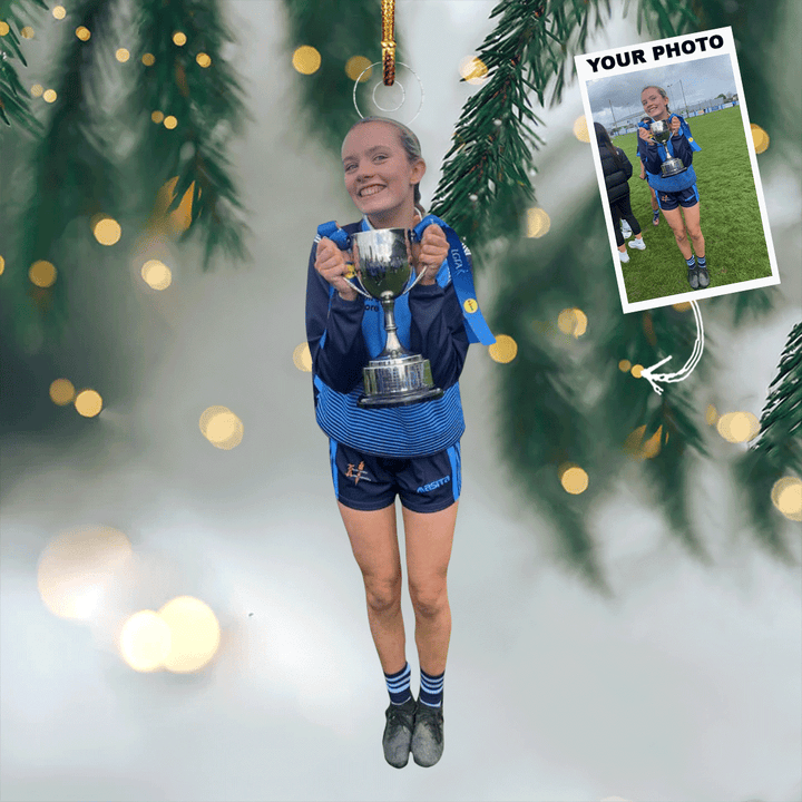 I Am The Champion - Personalized Photo Mica Ornament - Gift For Soccer Lovers, Family Members