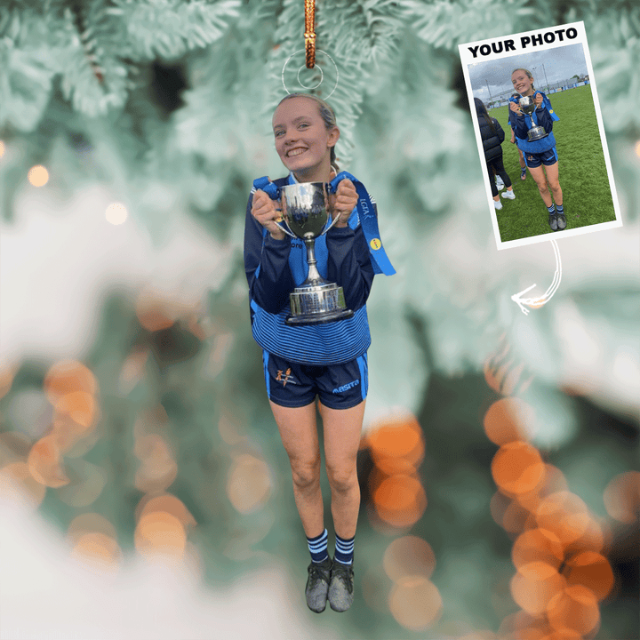 I Am The Champion - Personalized Photo Mica Ornament - Gift For Soccer Lovers, Family Members