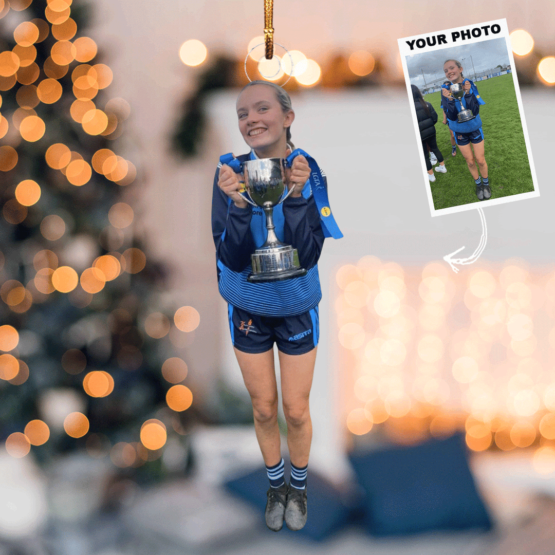 I Am The Champion - Personalized Photo Mica Ornament - Gift For Soccer Lovers, Family Members
