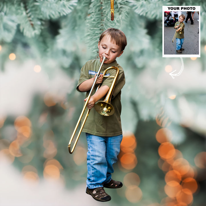 Mini Musicians - Personalized Photo Mica Ornament - Christmas Gift For Family Members, Kids