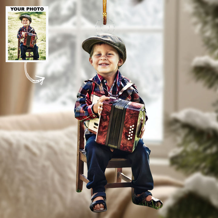 Mini Musicians - Personalized Photo Mica Ornament - Christmas Gift For Family Members, Kids