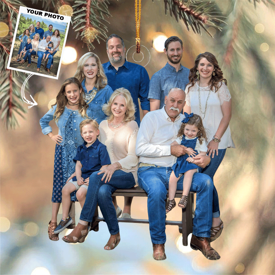 Mountain Memories - Personalized Photo Mica Ornament - Gift For Family, Family Members