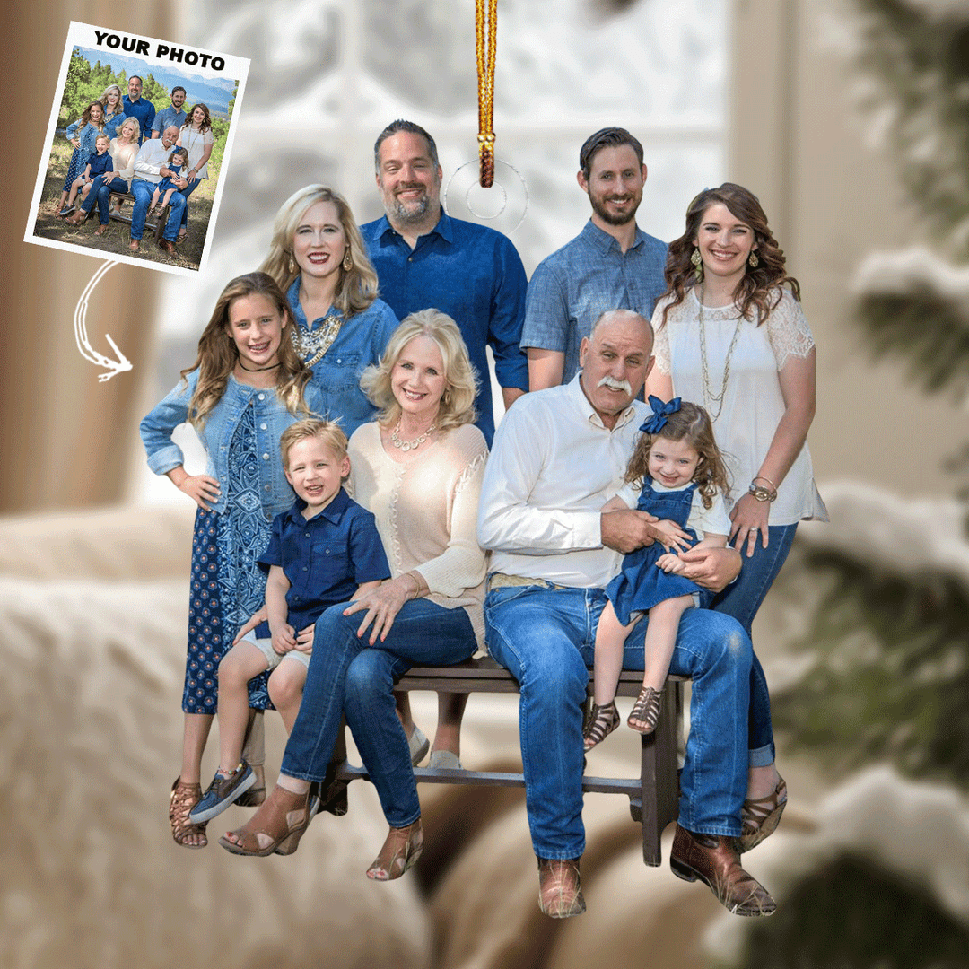 Mountain Memories - Personalized Photo Mica Ornament - Gift For Family, Family Members