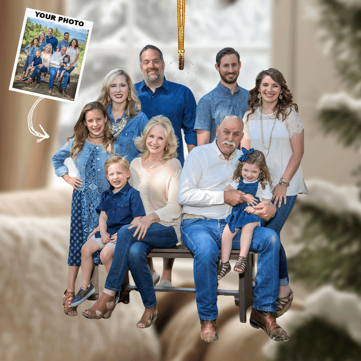 Mountain Memories - Personalized Photo Mica Ornament - Gift For Family, Family Members