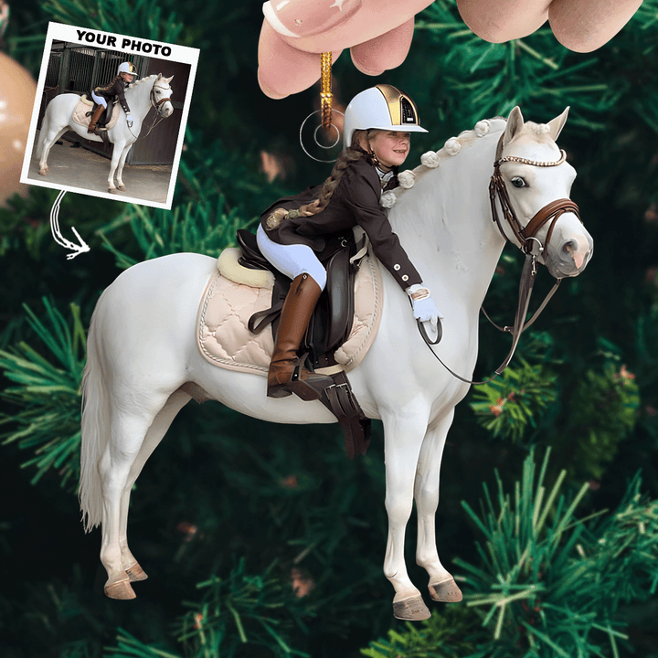 Tiny Rider - Personalized Mica Ornament - Christmas Gift For Family, Family Members