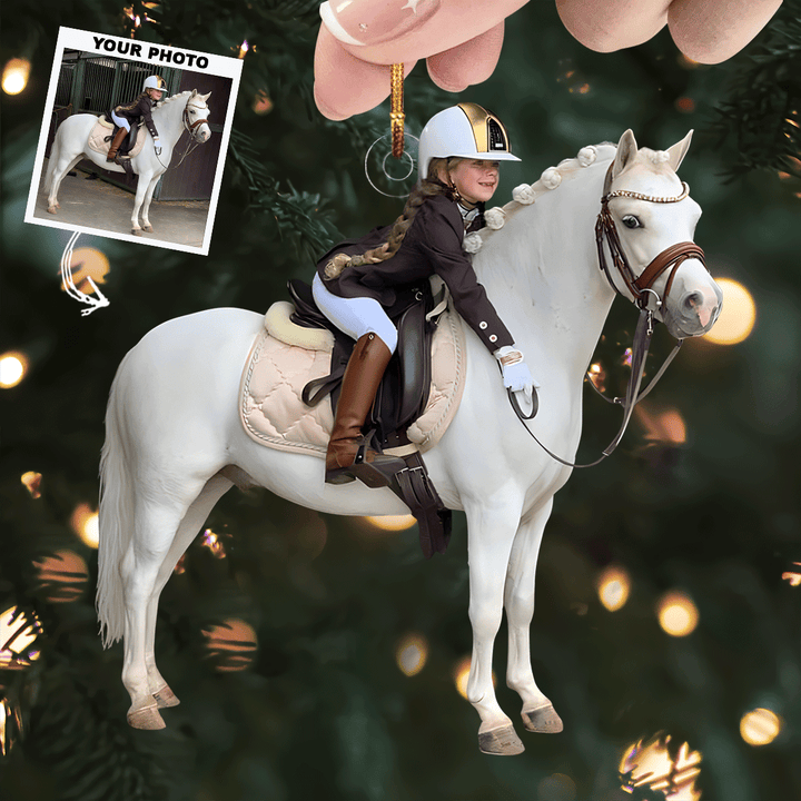 Tiny Rider - Personalized Mica Ornament - Christmas Gift For Family, Family Members